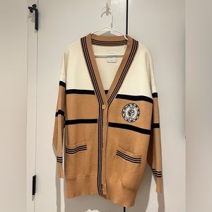 Sandro Oversized two-tone cardigan.